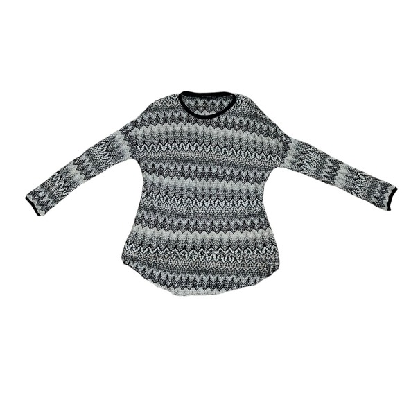 Generation Love Knit Tunic Top Chevron Pattern Long Sleeve Black White S - Picture 1 of 5